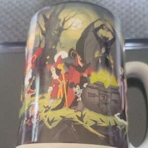 #10 Vintage Disney Villains Mug - Black, Red, Yellow About 30 Years Old
